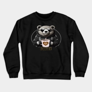 COFEE WITH BEAR DESIGN Crewneck Sweatshirt